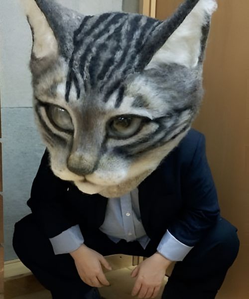 Realistic Cat Head Mask